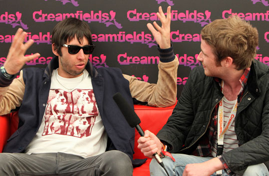 Example interview backstage at Creamfields 2011