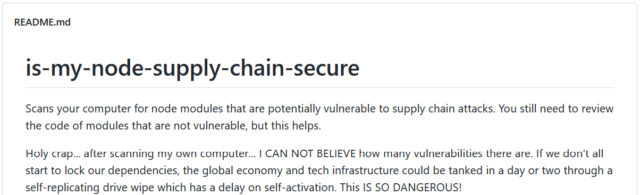 RIAEvangelist's is-my-node-supply-chain-secure