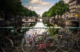Amsterdam riding a bike